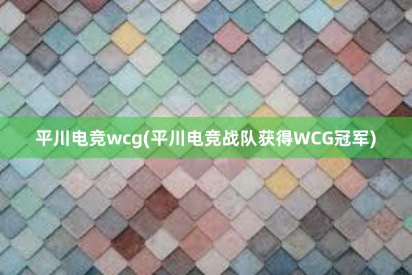 平川电竞wcg(平川电竞战队获得WCG冠军)