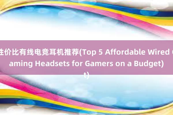 性价比有线电竞耳机推荐(Top 5 Affordable Wired Gaming Headsets for Gamers on a Budget)