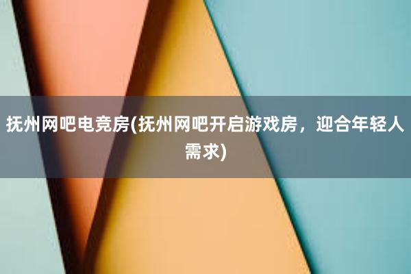 抚州网吧电竞房(抚州网吧开启游戏房，迎合年轻人需求)