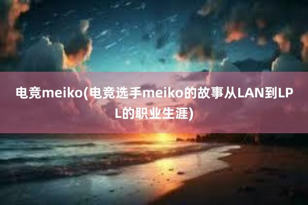 电竞meiko(电竞选手meiko的故事从LAN到LPL的职业生涯)