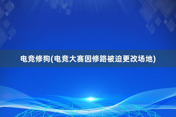 电竞修狗(电竞大赛因修路被迫更改场地)