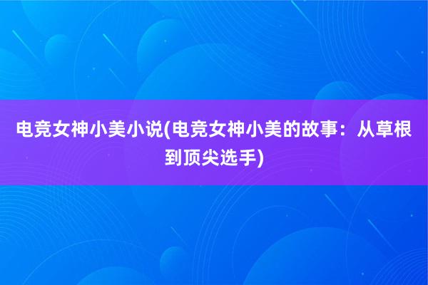 电竞女神小美小说(电竞女神小美的故事：从草根到顶尖选手)