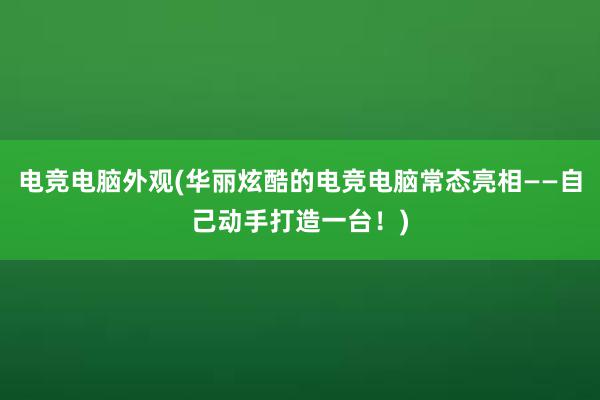 电竞电脑外观(华丽炫酷的电竞电脑常态亮相——自己动手打造一台！)