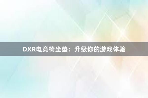 DXR电竞椅坐垫：升级你的游戏体验