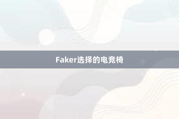 Faker选择的电竞椅