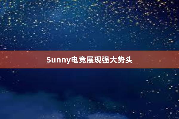 Sunny电竞展现强大势头