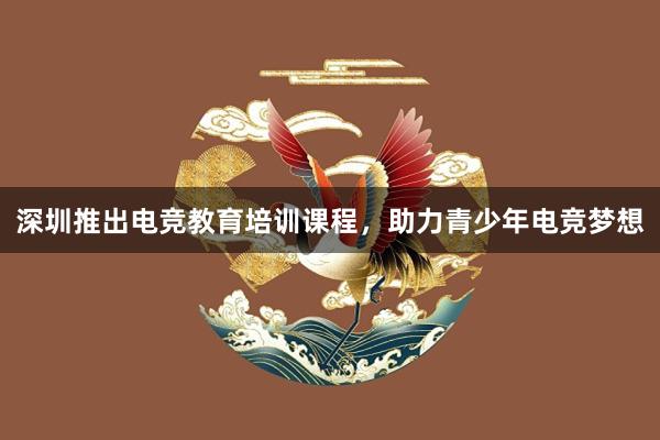 深圳推出电竞教育培训课程，助力青少年电竞梦想