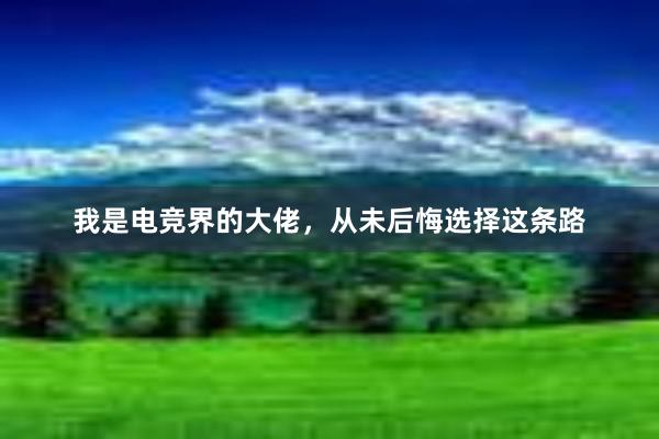 我是电竞界的大佬，从未后悔选择这条路