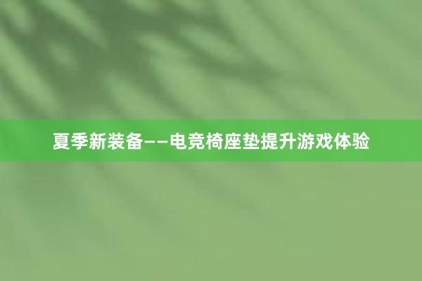 夏季新装备——电竞椅座垫提升游戏体验