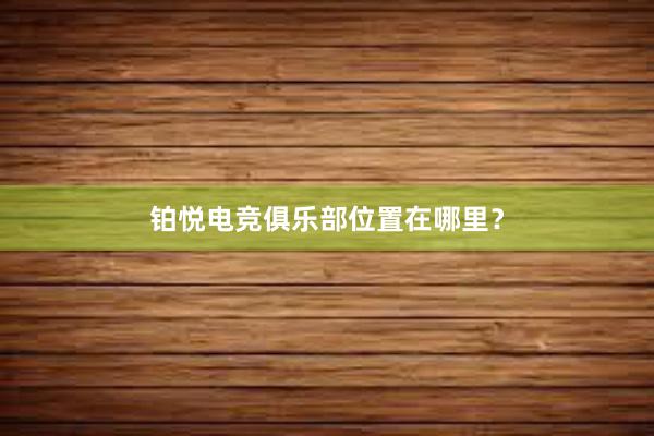 铂悦电竞俱乐部位置在哪里？